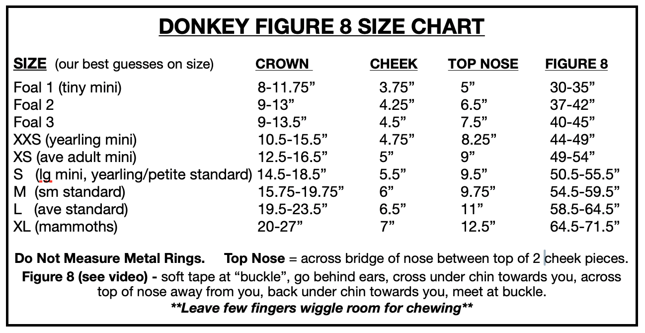 Donkey Figure 8 Halter, M, L, XL, Patterns - Halter All