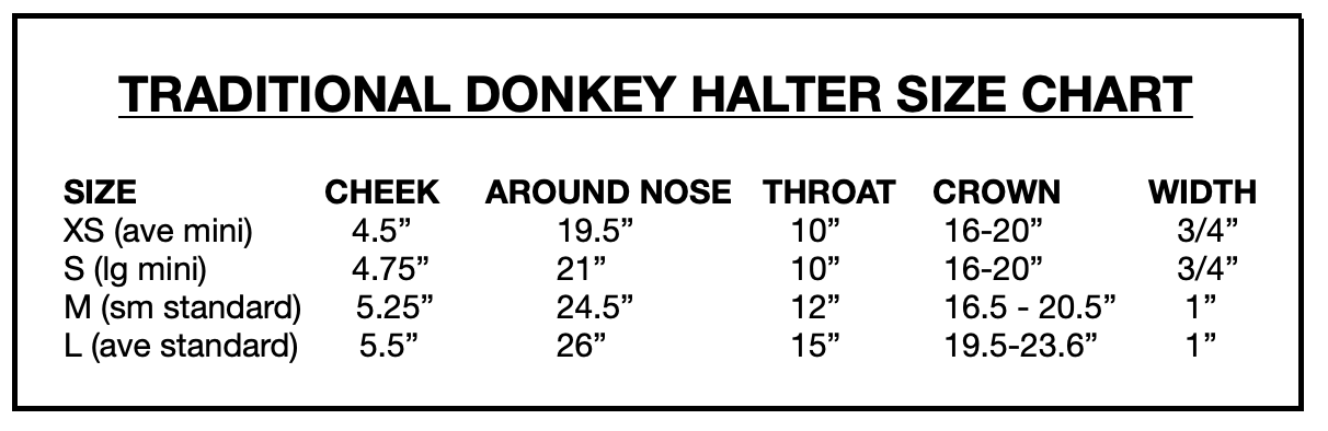 Donkey Halter Traditional, XS, S, Patterns - Halter All 